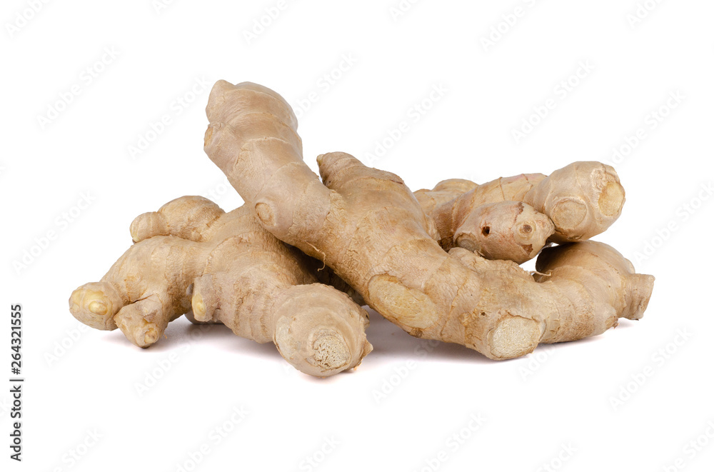 Fresh Ginger roots isolated on white background. Fresh Ginger roots isolated on white background.
