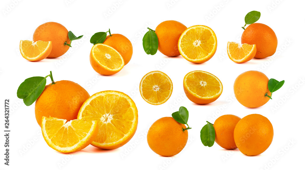 Navel Orange isolated on white background.