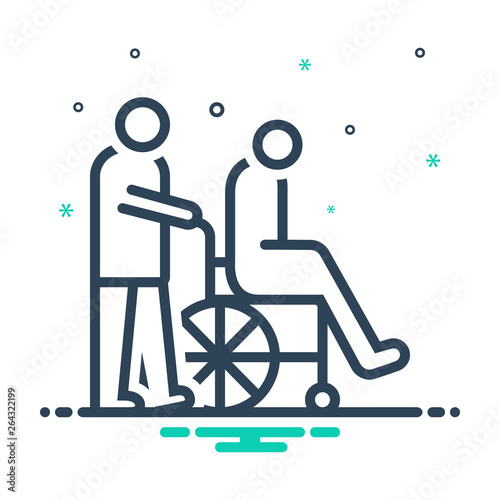 Mix line icon for caregivers 
