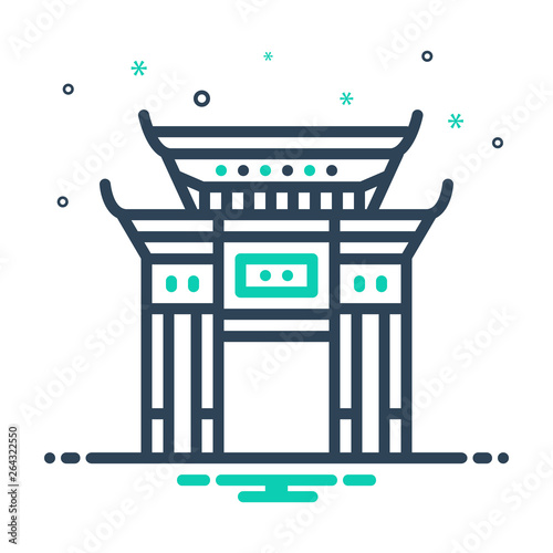Mix line icon for chinatown 