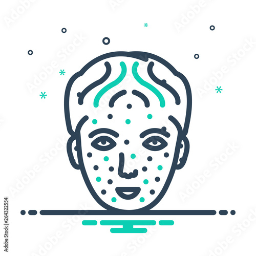 Mix line icon for chickenpox 