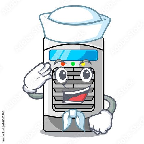 Sailor mascot air cooler mounted on wall