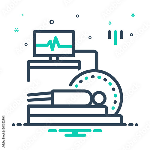 Mix line icon for ct scan 