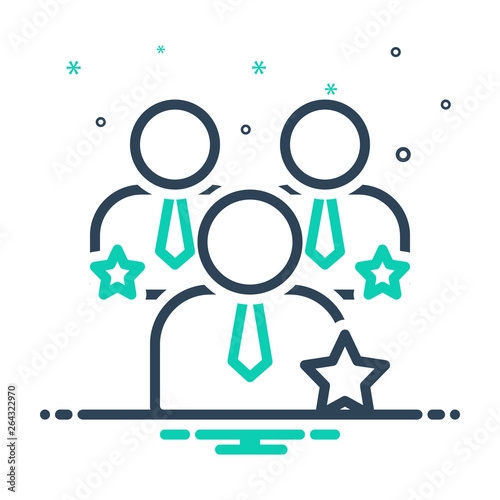Mix line icon for competence 