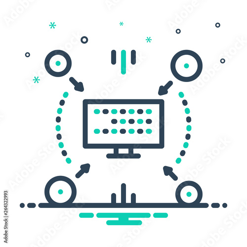 Mix line icon for compiling 