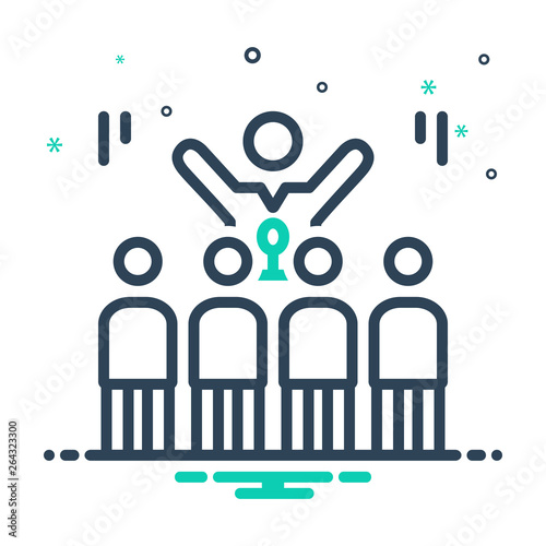 Mix line icon for criticizes judge 