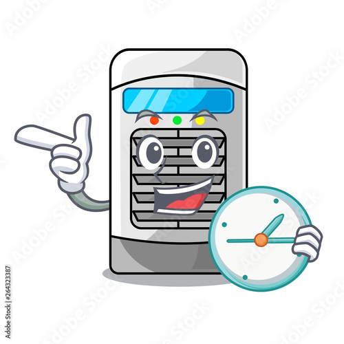 With clock air cooler at the character table
