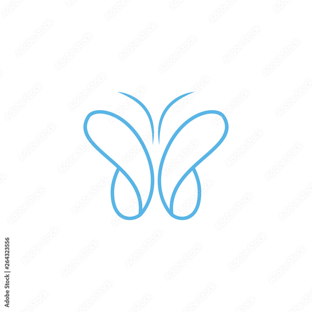 Obraz premium one line art butterfly logo vector template