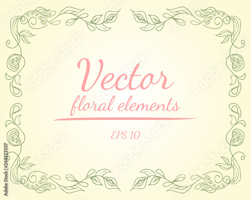 Wreath of roses or peonies flowers branches with living coral, green, sage, white nectar colors. floral frame design elements for invitations, greeting cards, posters, blogs. Hand drawn illustration