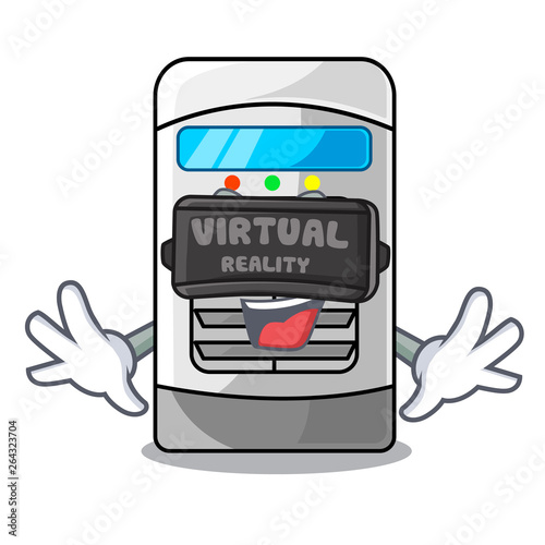 Virtual reality air cooler isolated with the cartoon