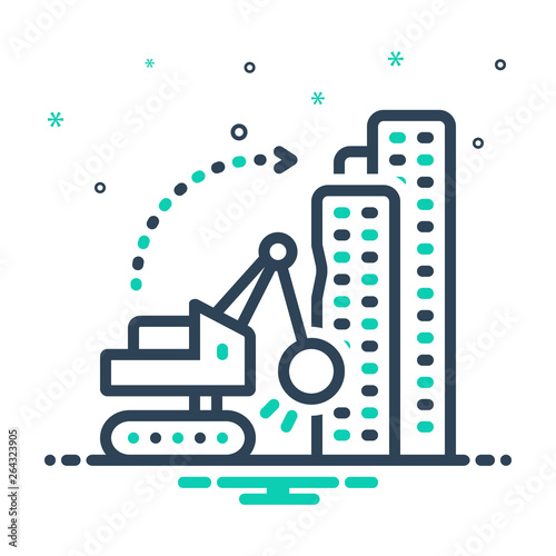 Mix line icon for dismantling  