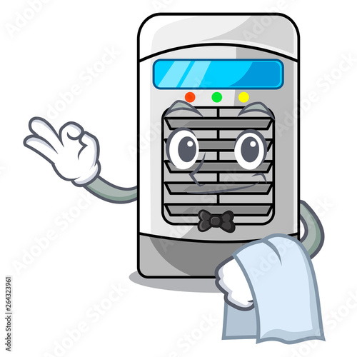 Waiter air cooler isolated with the cartoon