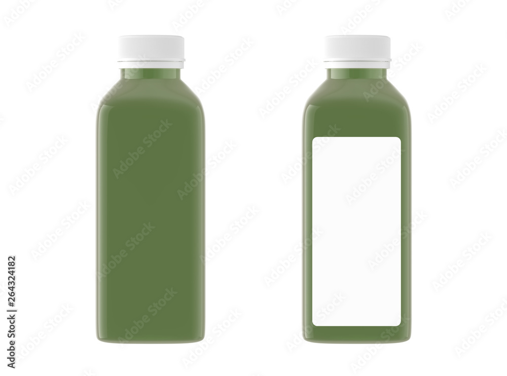 juice bottle mockup isolated on white background, 3D rendering juice bottle mockup isolated on white background, 3D rendering