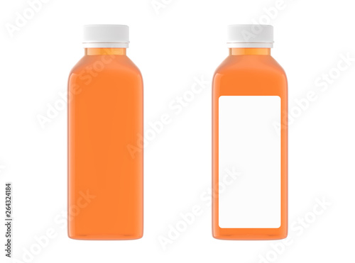 juice bottle mockup isolated on white background, 3D rendering
