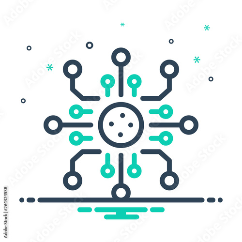 Mix line icon for digitalization  
