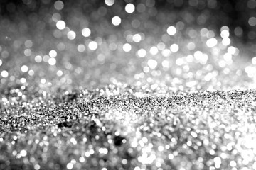 Texture background abstract black and white or silver Glitter and elegant for Christmas