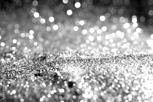 Texture background abstract black and white or silver Glitter and elegant for Christmas