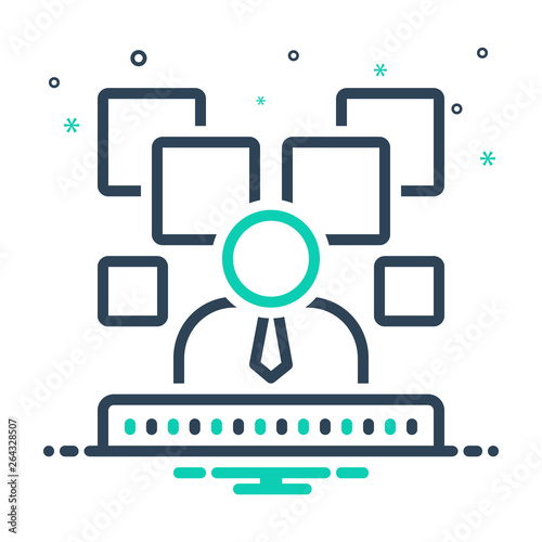 Mix line icon for  expositor 