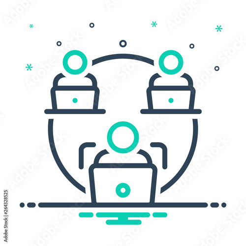 Mix line icon for facilitate 