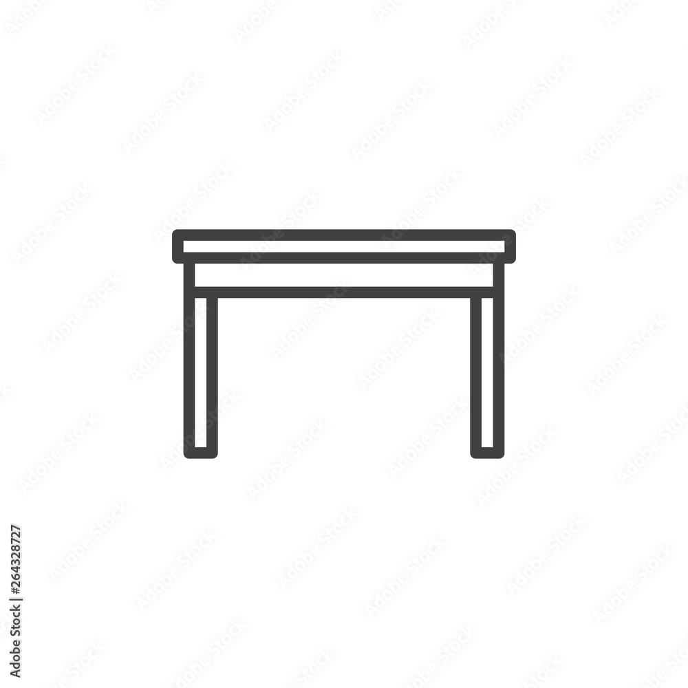 Kitchen table line icon. Desk linear style sign for mobile concept and web design. Dining Table outline vector icon. Symbol, logo illustration. Pixel perfect vector graphics Kitchen table line icon. Desk linear style sign for mobile concept and web design. Dining Table outline vector icon. Symbol, logo illustration. Pixel perfect vector graphics