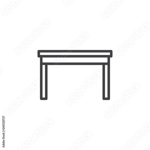 Kitchen table line icon. Desk linear style sign for mobile concept and web design. Dining Table outline vector icon. Symbol, logo illustration. Pixel perfect vector graphics
