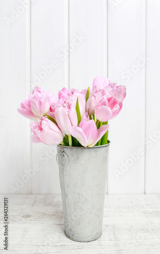 Fototapeta Naklejka Na Ścianę i Meble -  Bouquet of pink tulips.