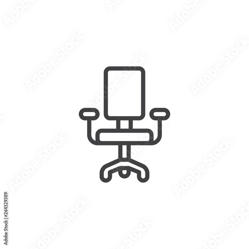 Office chair line icon. linear style sign for mobile concept and web design. Desk chair outline vector icon. Symbol, logo illustration. Pixel perfect vector graphics