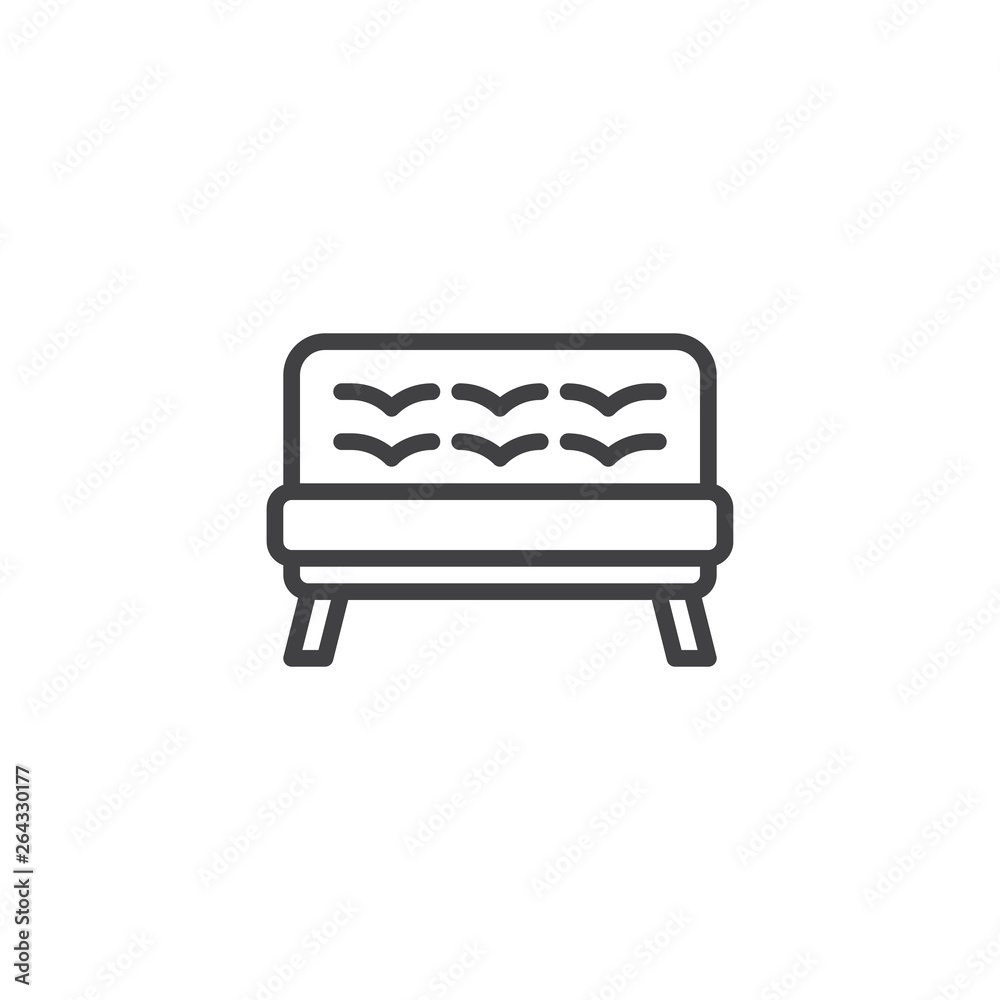 Couch furniture line icon. linear style sign for mobile concept and web design. Comfortable sofa outline vector icon. Symbol, logo illustration. Pixel perfect vector graphics Couch furniture line icon. linear style sign for mobile concept and web design. Comfortable sofa outline vector icon. Symbol, logo illustration. Pixel perfect vector graphics