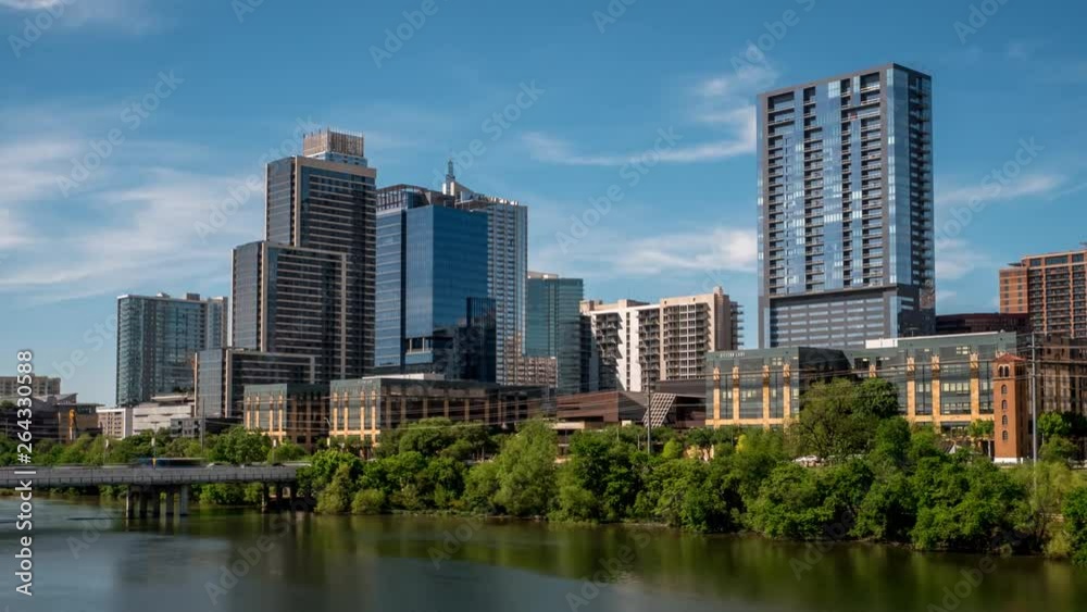 Hyperlapse of office buildings and 1st street bridge in Austin, Texas Hyperlapse of office buildings and 1st street bridge in Austin, Texas