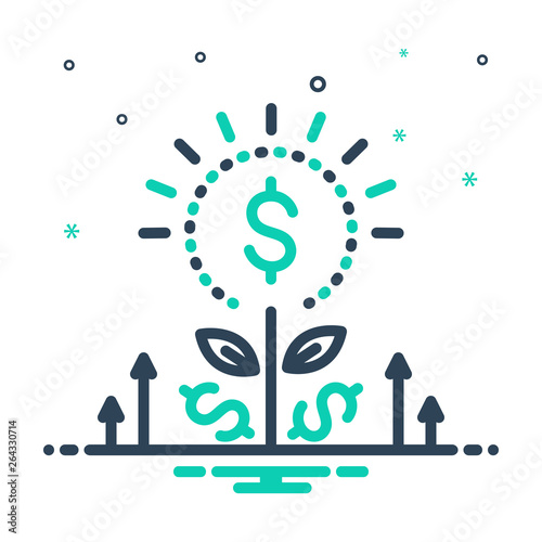 Mix line icon for frugal thrifty 