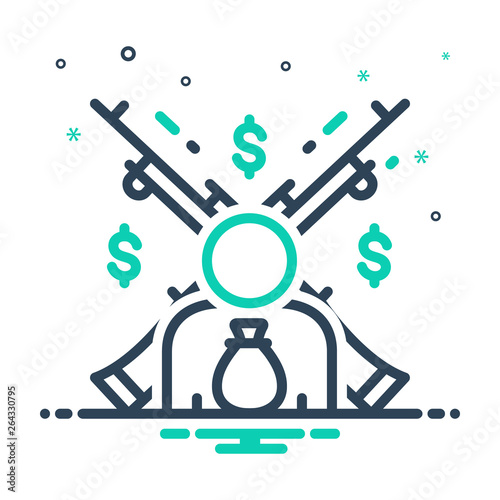 Mix line icon for feudalism 