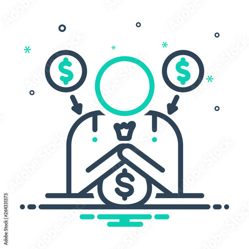 Mix line icon for fundraiser charity