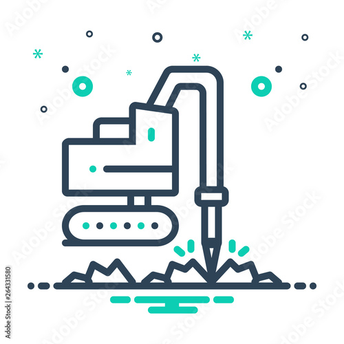 Mix line icon for geotechnical drilling