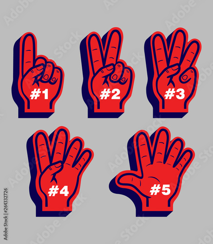 Counting Finger Glove Sport Fans