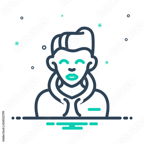 Mix line icon for boy bloke