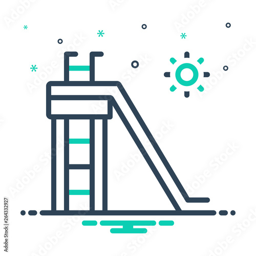 Mix line icon for slide glide