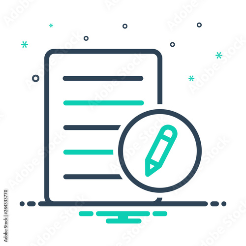 Mix line icon for registration registry