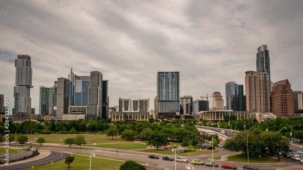 Hyperlapse of Austin, Texas skyline near 1st Street and Riverside Drive Hyperlapse of Austin, Texas skyline near 1st Street and Riverside Drive