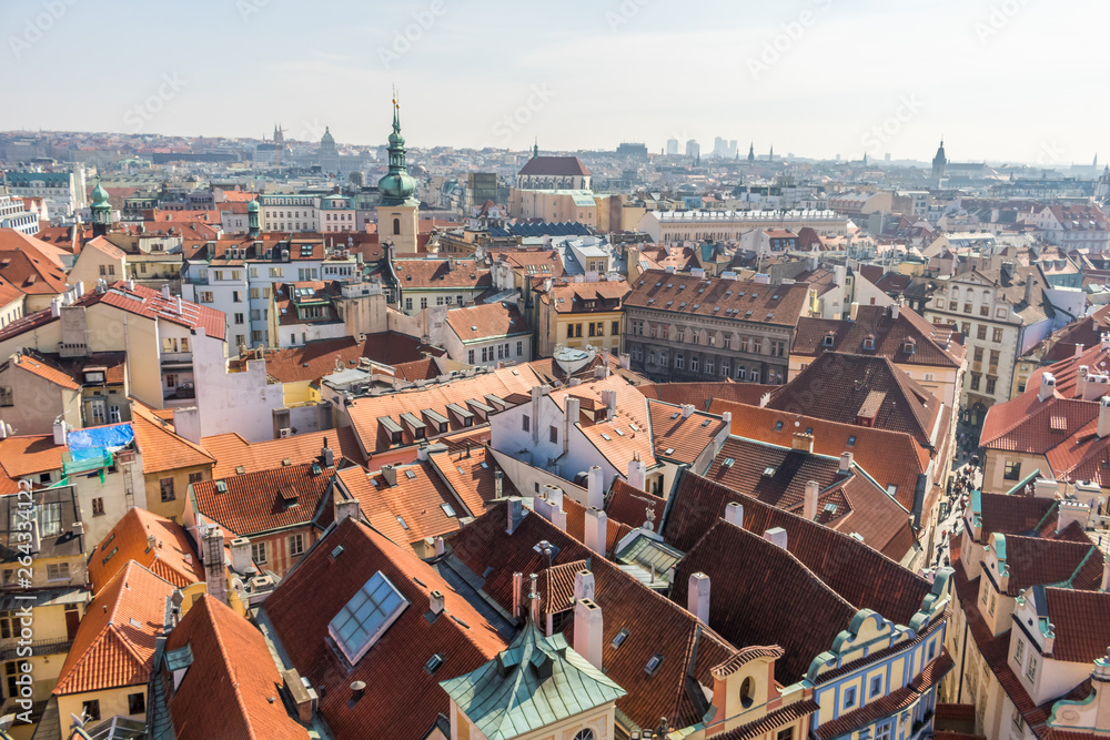 Aerial view of Prague - Rooftops landscape