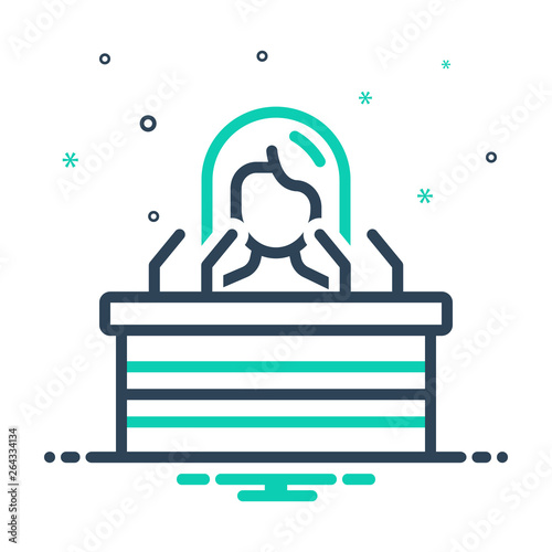 Mix line icon for speech 