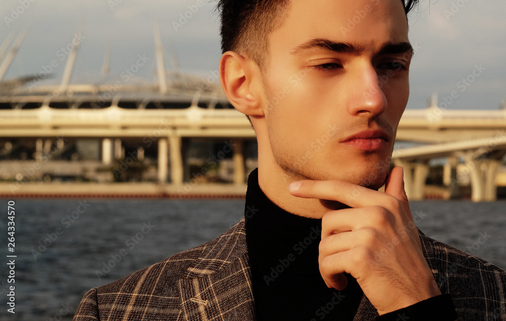 Fototapeta premium close-up handsome man portrait 