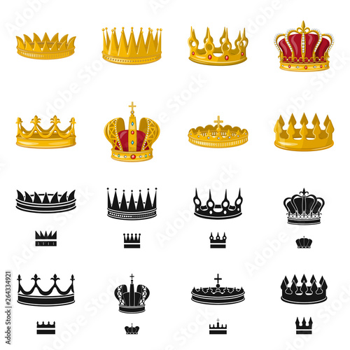 Isolated object of medieval and nobility logo. Collection of medieval and monarchy vector icon for stock.