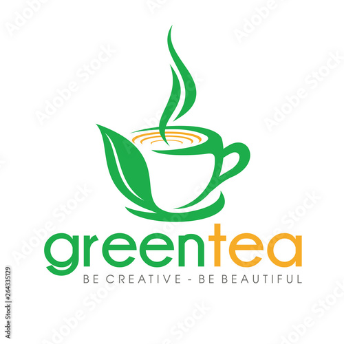 Green Tea Logo Inspiration Vector