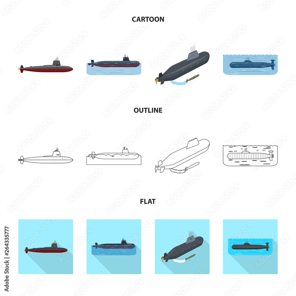 Vector illustration of war  and ship sign. Set of war  and fleet vector icon for stock.