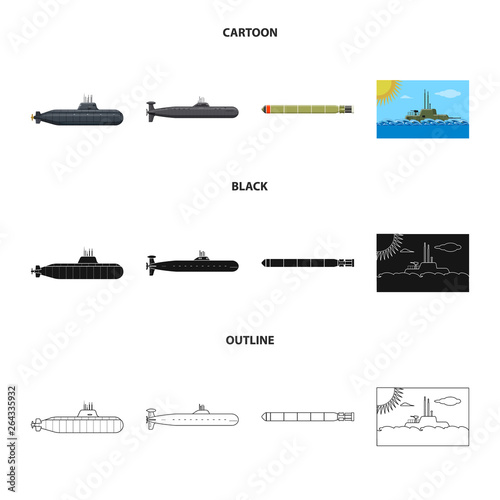 Vector illustration of war and ship logo. Collection of war and fleet vector icon for stock.