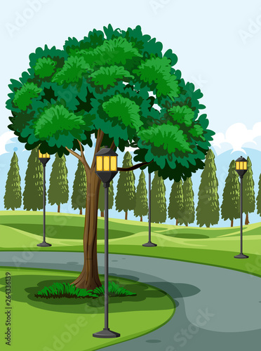 Outdoor park background scene