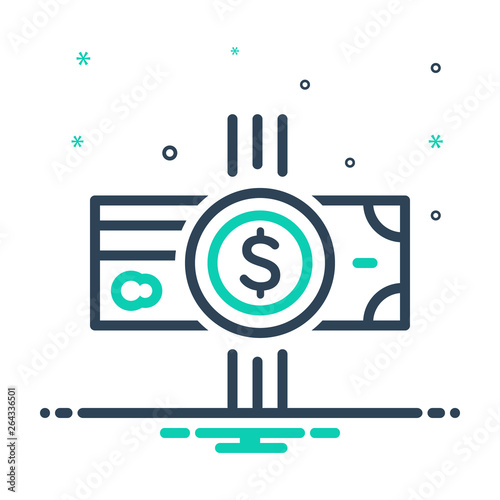 Mix line icon for payment salary