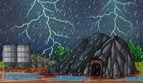 Thunderstorm at mine area