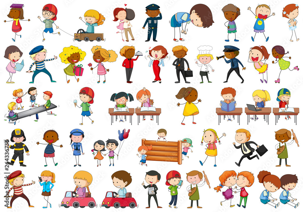 Set of children character