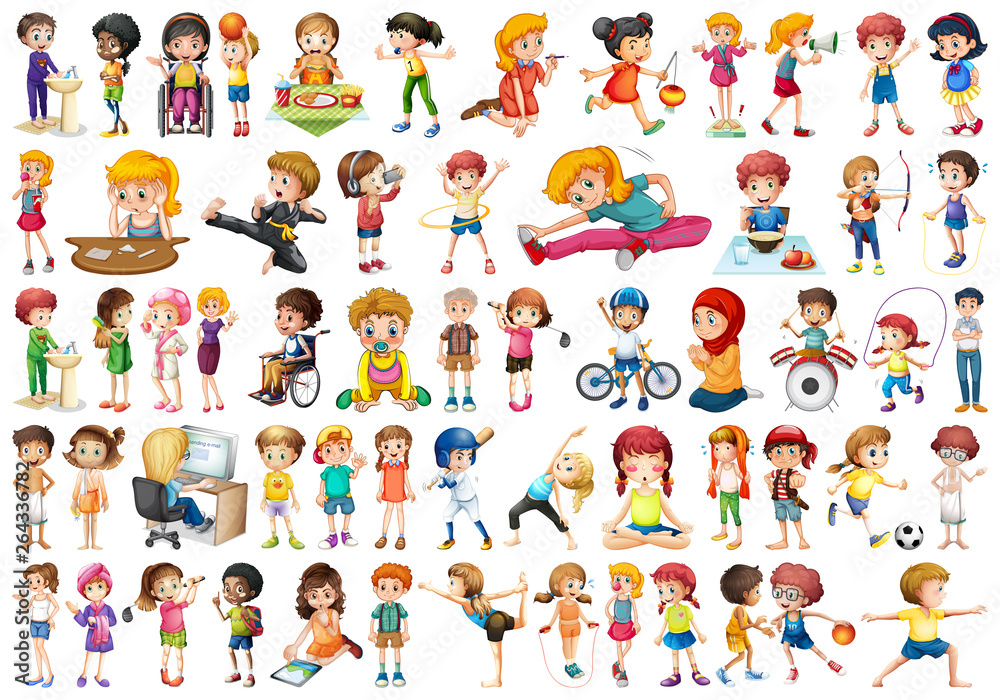 Set of different characters Set of different characters